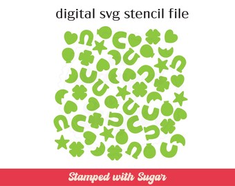 Lucky in Love Scatter | SVG FILE | Cookie Stencil | St. Patrick's Day Stencil |  Spring  | Instant Download | Digital File