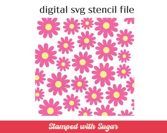 Daisy 2 part | SVG FILE |Cookie Stencil  | Pattern | Cute Modern  Floral | Instant Download | Digital File