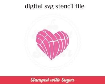 Heart Concha |  SVG File |  Food | Fruit | Cookie Stencil | Digital File
