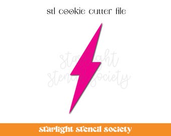 Lightning Bolt STL Cookie Cutter File | Basic Shape | Custom Cookie Cutter | Instant Download
