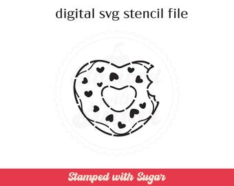 Donut Heart PYO | SVG FILE |Cookie Stencil | Valentines | Food | Digital File