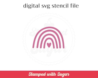 Heart Rainbow |  SVG FILE | Cookie Stencil | Digital File | Instant Download | Sweet Life