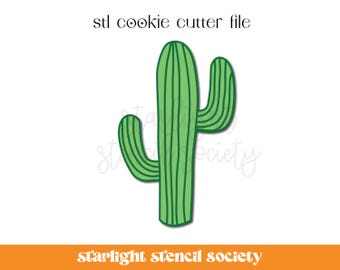 Cactus STL Cookie Cutter File | Basic Shape Fiesta | Custom Cookie Cutter | Instant Download