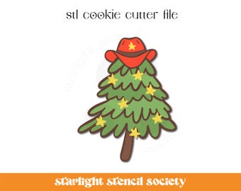 Cowboy Hat Tree STL Cookie Cutter File | Basic Shape | Christmas Western | Custom Cookie Cutter | Instant Download