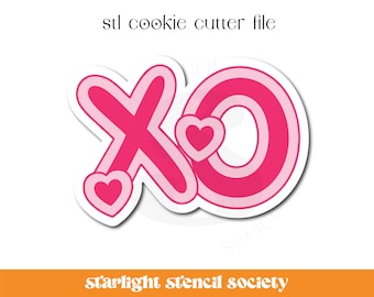 XO Heart STL Cookie Cutter File | Valentines | Basic Shape | Hearts  | Custom Cookie Cutter | Instant Download
