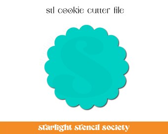 Scalloped Circle STL Cookie Cutter File | Basic Shape | Custom Cookie Cutter | Instant Download