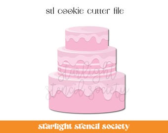 3 Tier Cake STL Cookie Cutter File | Valentines | Basic Shape | Hearts  | Custom Cookie Cutter | Instant Download