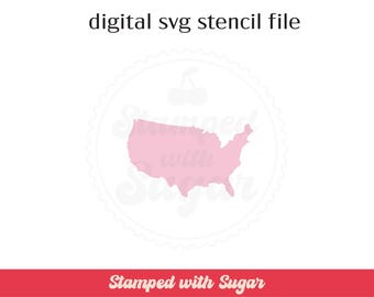 USA | SVG File | Cookie Stencil | America | Digital File | Instant Download | USA