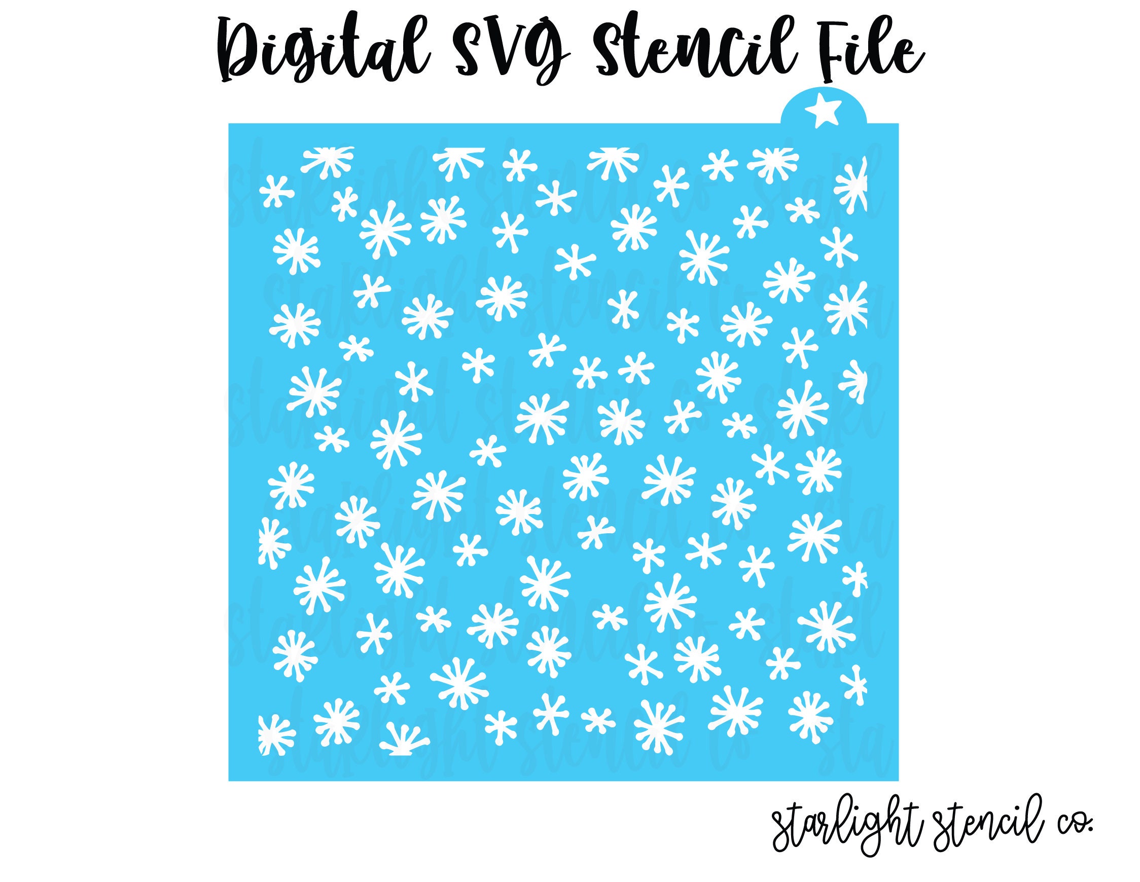 Download Svg File Falling Snow Cookie Stencil Background Etsy