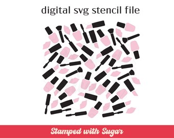 Makeup 2 part  |  SVG FILE |  Cookie Stencil  | Girly | Background | Instant Download | Digital File