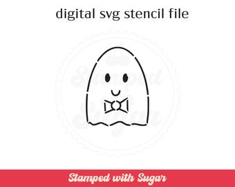 Bowtie Ghost PYO | SVG FILE | Paint your Own| Cookie Stencil | Halloween | Digital File