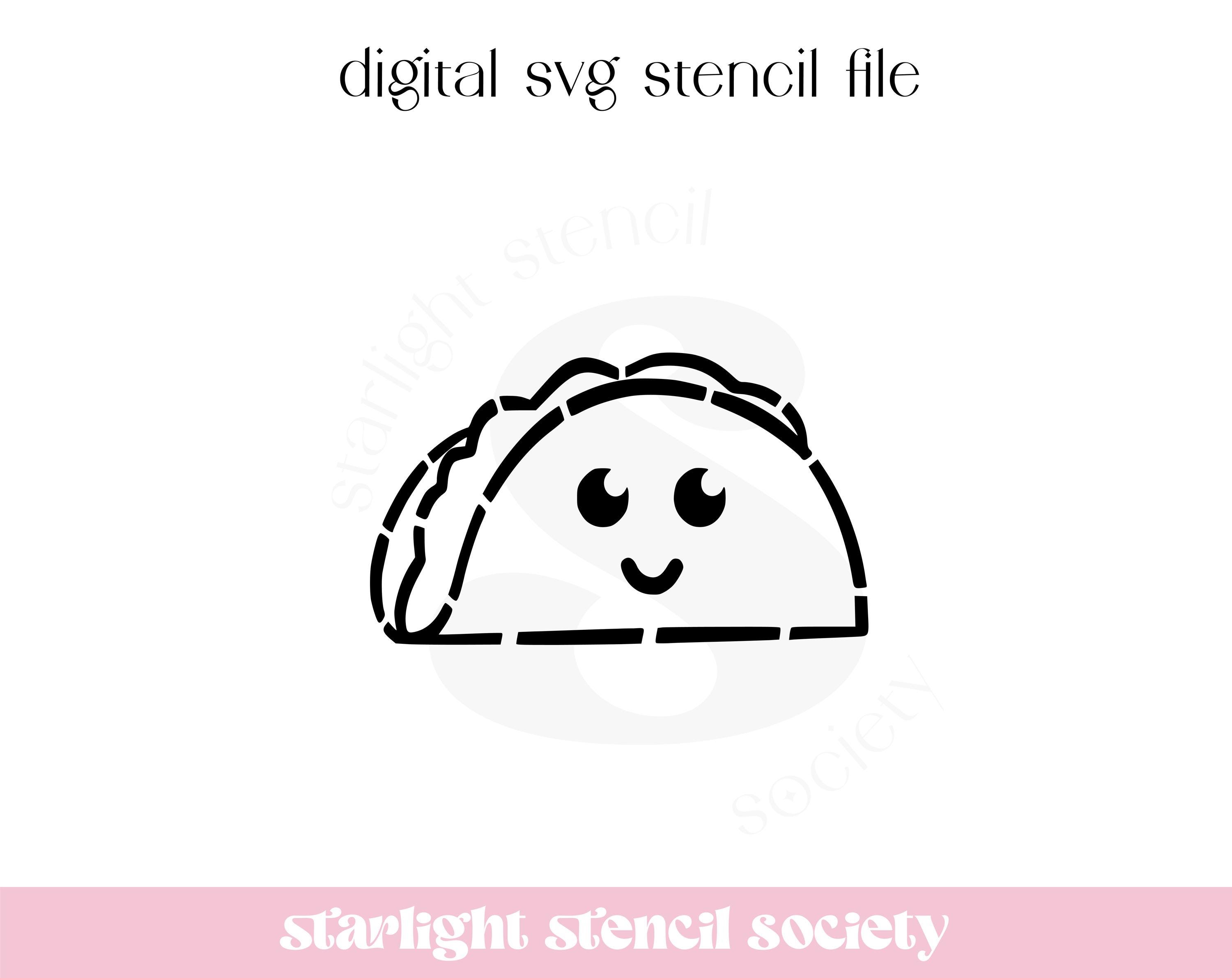 Taco PYO | SVG FILE | Cookie Stencil | Paint Your Own | Digital File ...