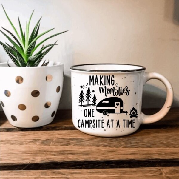 Making Memories One Campsite At A Time Campfire Mug Decal | Travel Stickers | Motorhome Decal | Campfire Mug Decal