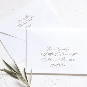 Calligraphy Envelope Address Template, Minimalist Wedding Printable Envelope, A7 Envelope, Guest Envelope Addressing, A2 Envelope Download