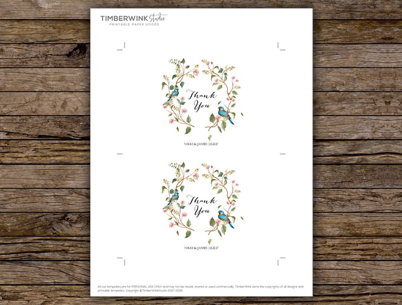 Wreath Thank You Thank You Card Wedding Thank You Wedding Card Printable Thank You Greenery Thank You Wedding Template PDF Rustic Thank You