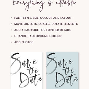 Save The Date Cards Printable Download Modern Save The Date Digital Download PDF Unique Save Our Date Template: Size 5x7, A2 Mobile Evite image 4