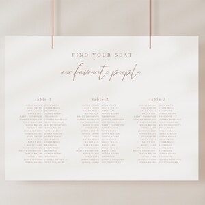 Find Your Seat Sign, Elegant Wedding Seating Chart Sign Template, Large Seating Chart, Printable Table Seating Plan - 24x36, 18,24, A1, A2