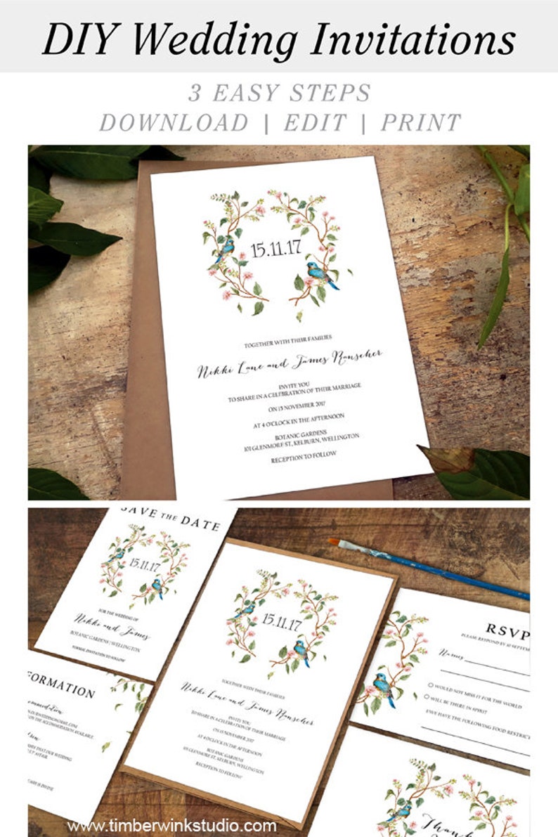 Wreath Thank You Thank You Card Wedding Thank You Wedding Card Printable Thank You Greenery Thank You Wedding Template PDF Rustic Thank You