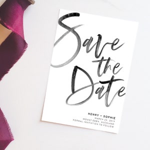 Save The Date Cards Printable Download Modern Save The Date Digital Download PDF Unique Save Our Date Template: Size 5x7, A2 Mobile Evite image 7