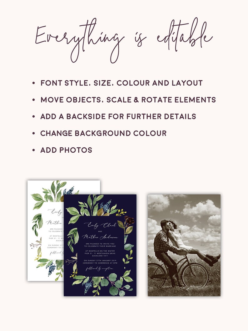 Welcome To Our Wedding Sign Greenery Wedding Welcome Sign Garden Wedding Sign Digital Download PDF Templett Sign 100/% Editable