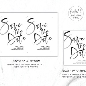 Save The Date Cards Printable Download Modern Save The Date Digital Download PDF Unique Save Our Date Template: Size 5x7, A2 Mobile Evite image 3