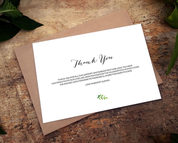 Wreath Thank You Thank You Card Wedding Thank You Wedding Card Printable Thank You Greenery Thank You Wedding Template PDF Rustic Thank You