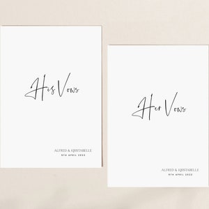 Wedding Vow Books, Modern Vow Books Set of 2, Wedding Vows, Vow Booklets, Vow Book Set, His and Her Vows, Wedding Gift, Gifts for the couple