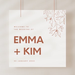 Minimal Wedding Welcome Sign Template, Wedding Entrance Sign, Welcome to our Wedding Sign, Wedding Signage, Wedding Ceremony Sign PDF