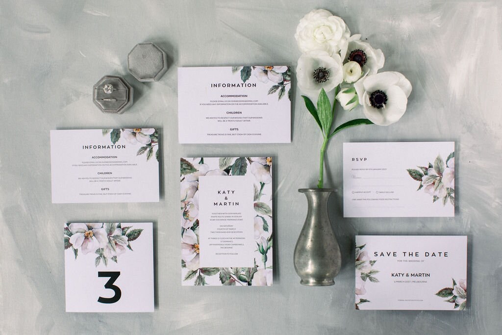 Garden Wedding Invitation Template Download Magnolia Wedding - Etsy