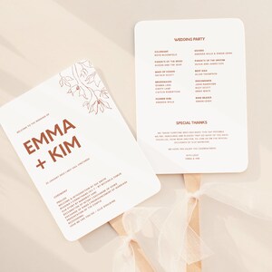 Minimal Wedding Fan Program Template Download, Ceremony Program, Wedding Programs, Order of Service, Editable Program