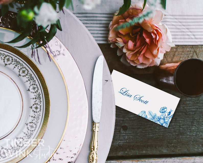 Table Setting Cards Vintage Wedding Escort Cards Printable Etsy New