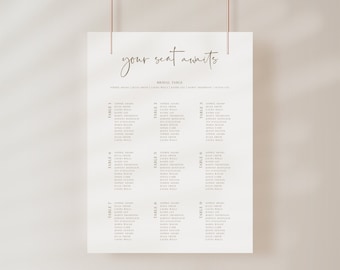 Find Your Seat Sign, Simple Wedding Seating Chart Sign Template, Large Seating Chart, Wedding Table Chart, Table Seating Chart, Seating Plan