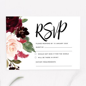 Cartões Rsvp para casamento, modelo de cartão Rsvp de casamento em aquarela, cartão postal Rsvp, cartão Rsvp imprimível, inserção Rsvp, cartão de detalhes Rsvp digital