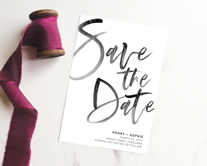 Save The Date Cards Printable Download Modern Save The Date Digital Download PDF Unique Save Our Date Template: Size 5x7, A2 Mobile Evite image 1