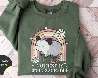 Possum Sweatshirt, Funny Animal Shirt, Cute Opossum Crewneck, Opossum Lover Gift, Cottagecore Pullover, Cottage Core Sweater Trashcore Shirt