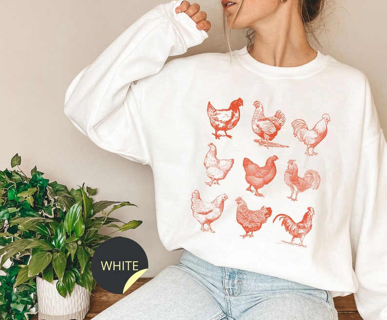 Pattern Print Farm Chicken Hen Women's Sweatshirt