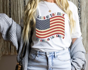 USA Shirt, 4th of July Shirt, Patriotic Shirt, America Shirt, Land of the Free Because of the Brave, Military Mom Gift, Freedom Shirt