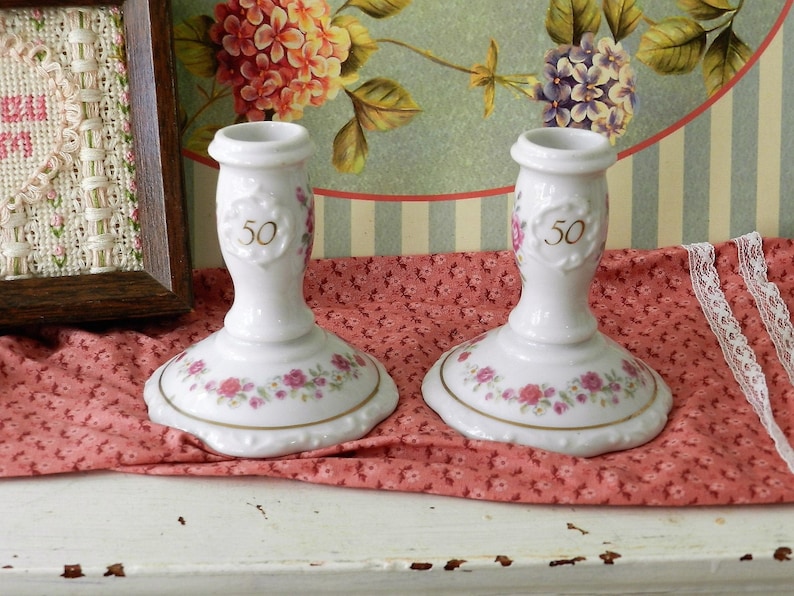50th ANNIVERSARY CANDLESTICK HOLDERS1991 Made in Japan