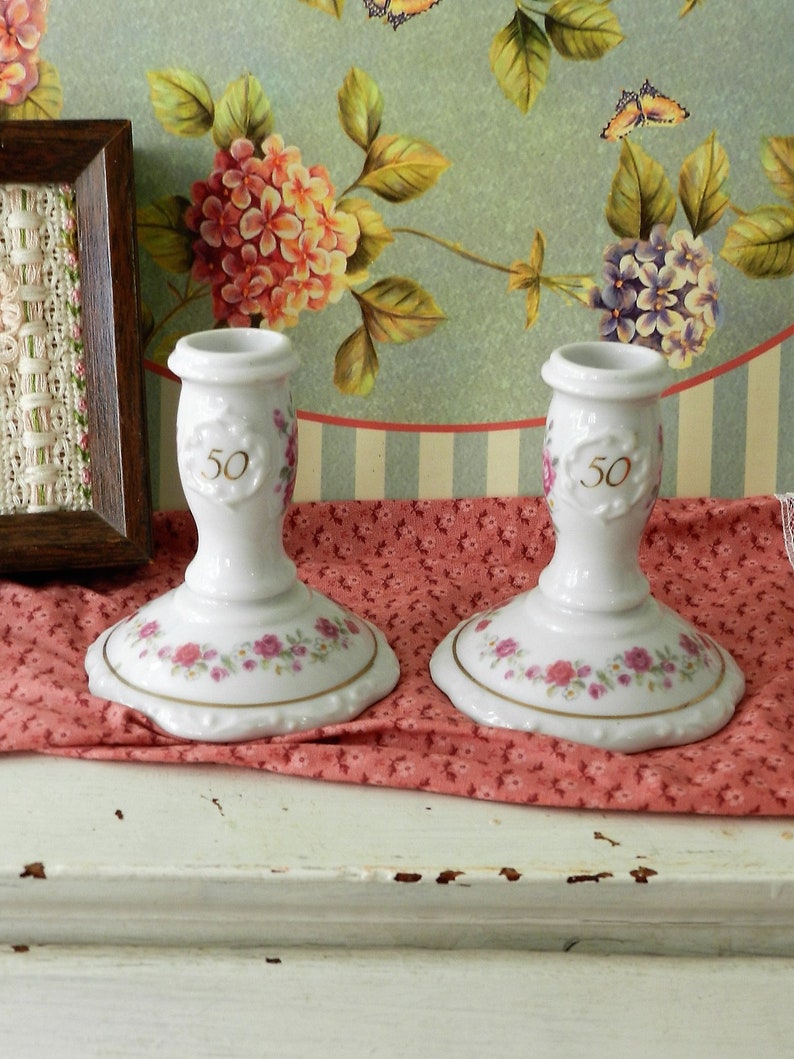 50th ANNIVERSARY CANDLESTICK HOLDERS1991 Made in Japan