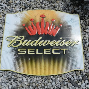 KOLEKCJONERSKI ZNAK PIWNY BUDWEISER SELECT/28" wys. X 32" szer.