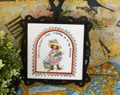 VINTAGE CAST Iron TRIVET Sunshine Love
