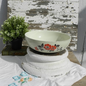HALL&#39;S RED POPPY Serving Bowl/ 9&quot; across x 4&quot; high.