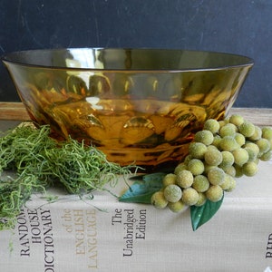 AMBER THUMBPRINT BOWL/Hazel Atlas
