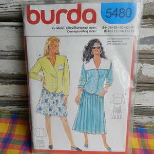 SEALED UNCUT burda 5480 (8-18) Jacket & Skirt Pattern