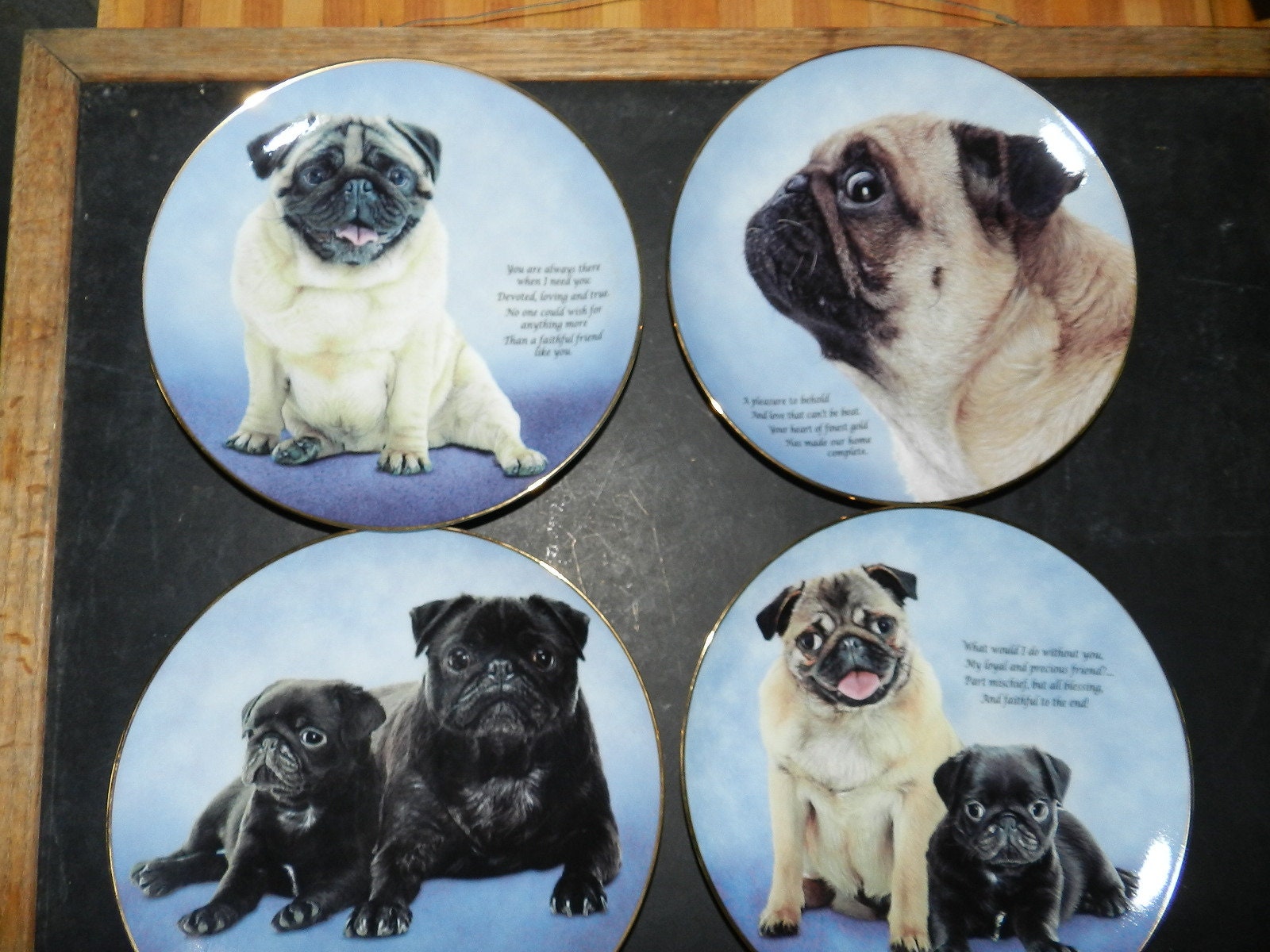 Choose From 4 DANBURY MINT PUG Plates 8 Etsy Australia