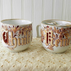 THINK Of Me Mug/German Porcelain Lusterware/Remember me -Sold