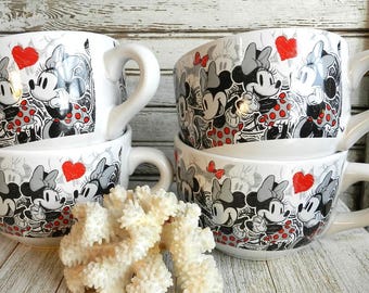 Set von 4 DISNEY MINNIE M0USE JUMB0 BECHER von JErrY Leigh / 24 0z. EAcH