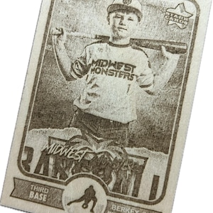 Carta da baseball in legno personalizzata