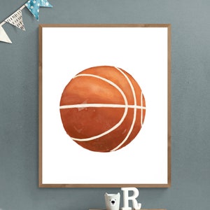 Basketball Print, Sport Painting, Boys Room Wall Art, Girls Room Print, Boys Room Gift, Kids Wall Art, Nursery Decor, Sports Lover Drawing