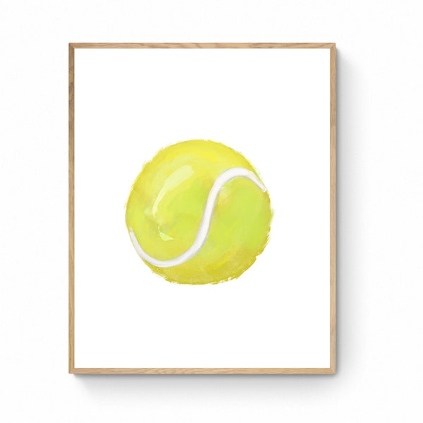 Tennis Ball Print, Sport Painting, Boys Room Wall Art, Girls Room Print, Boys Room Gift, Kids Wall Art, Nursery Decor, Sports Lover Drawing